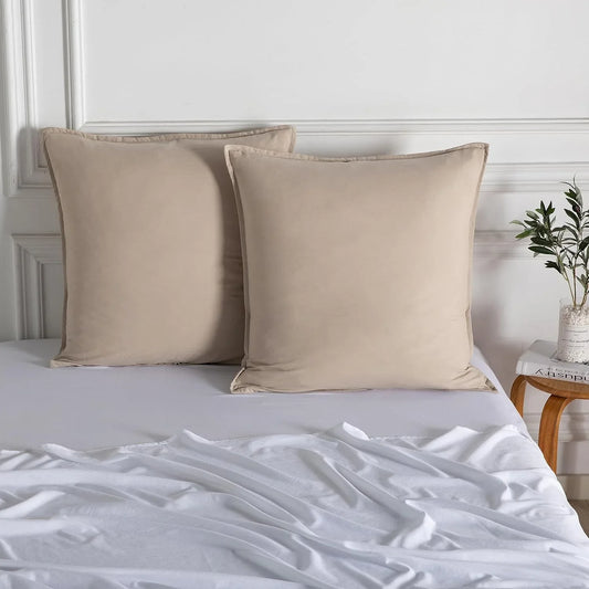 Vintage Washed Microfibre European Pillowcases - Set of 2 Luxurious European Pillow Covers - Linen - Mekamart Australia