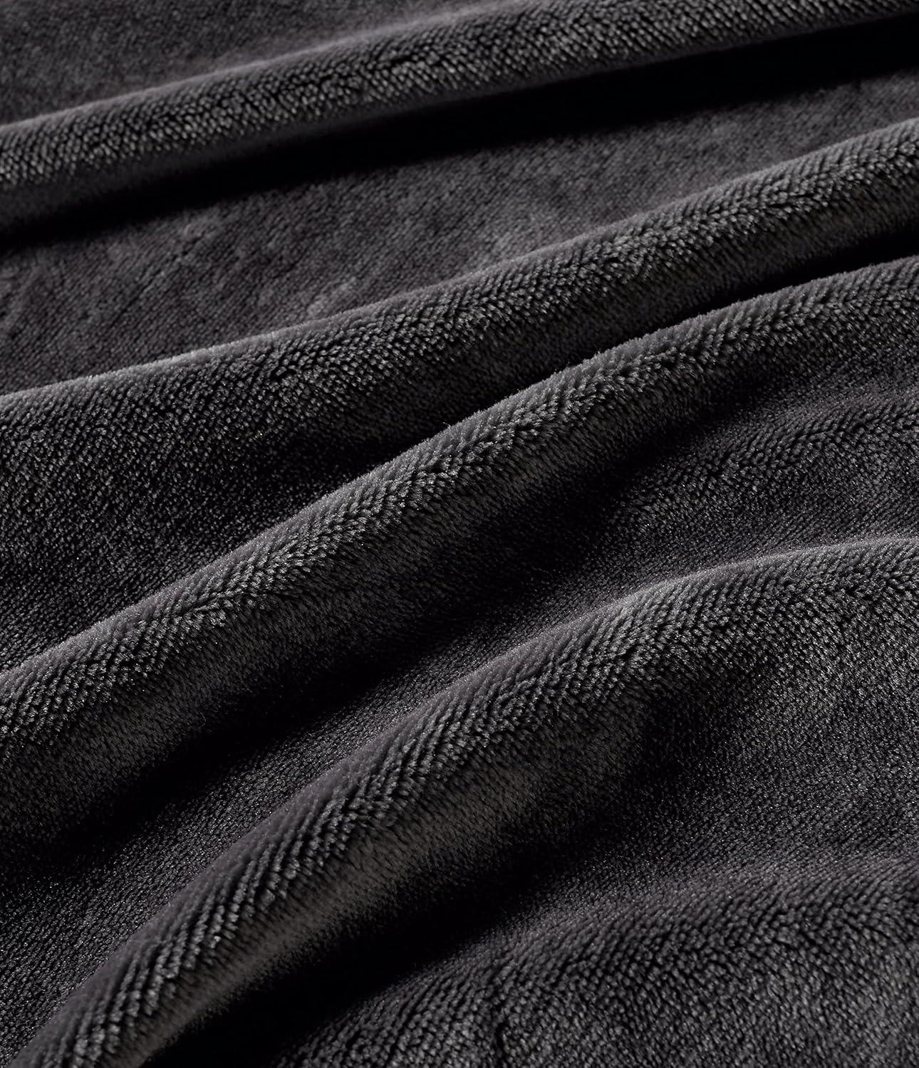 Teddy Sherpa Twin-Pack European Pillowcases - Soft Reversible Velvet & Sherpa Cushion Covers - Machine Washable with Zipper Closure - 65x65cm - Charcoal - Mekamart Australia