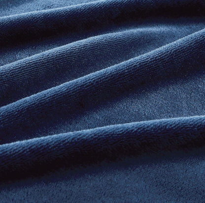 Teddy Sherpa Twin-Pack European Pillowcases - Soft Reversible Velvet & Sherpa Cushion Covers - Machine Washable with Zipper Closure - 65x65cm - Navy Blue - Mekamart Australia