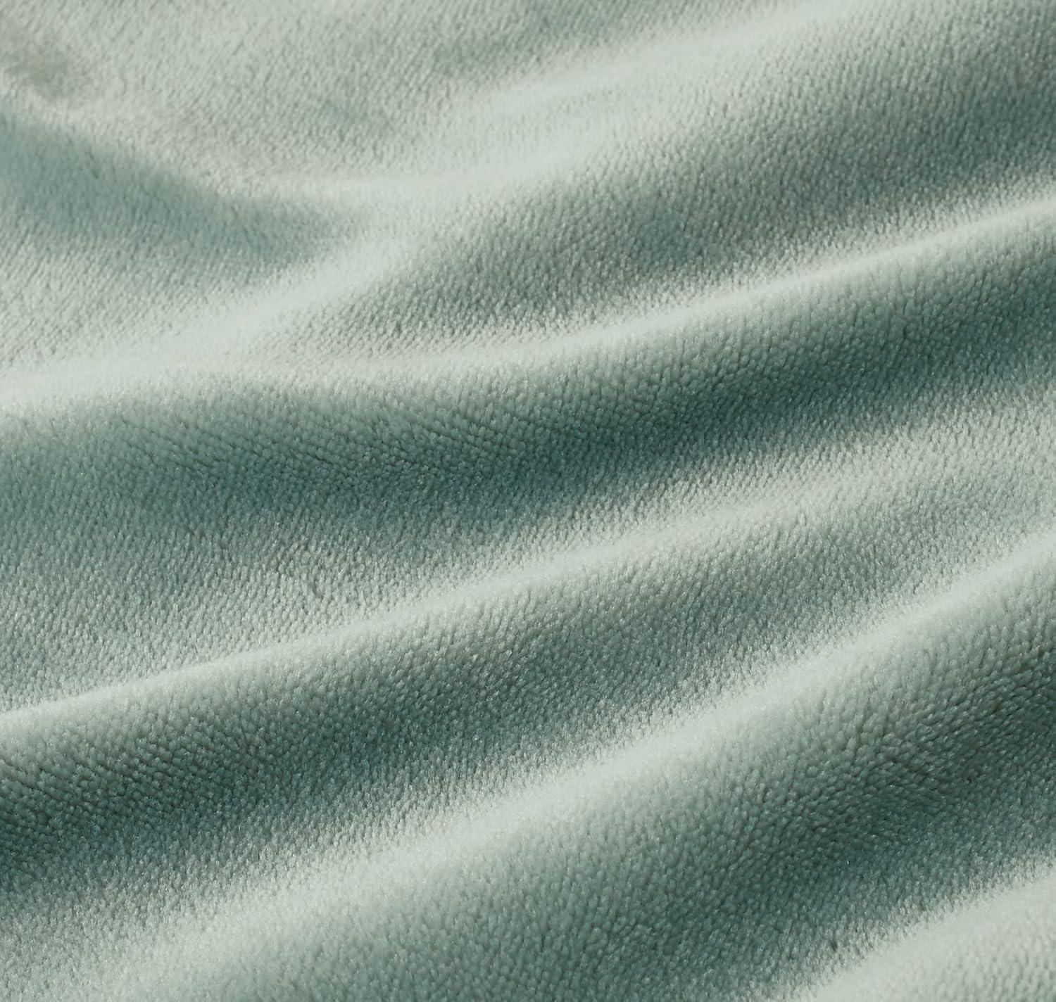 Teddy Sherpa Twin-Pack European Pillowcases - Soft Reversible Velvet & Sherpa Cushion Covers - Machine Washable with Zipper Closure - 65x65cm - Sage Green - Mekamart Australia