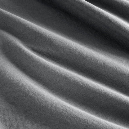 100% Vintage Washed Microfibre Fitted Sheet Set – Ultra Soft & Lightweight All-Season Fitted Sheet with 1 Pillowcase (Grey, King Single Size)
