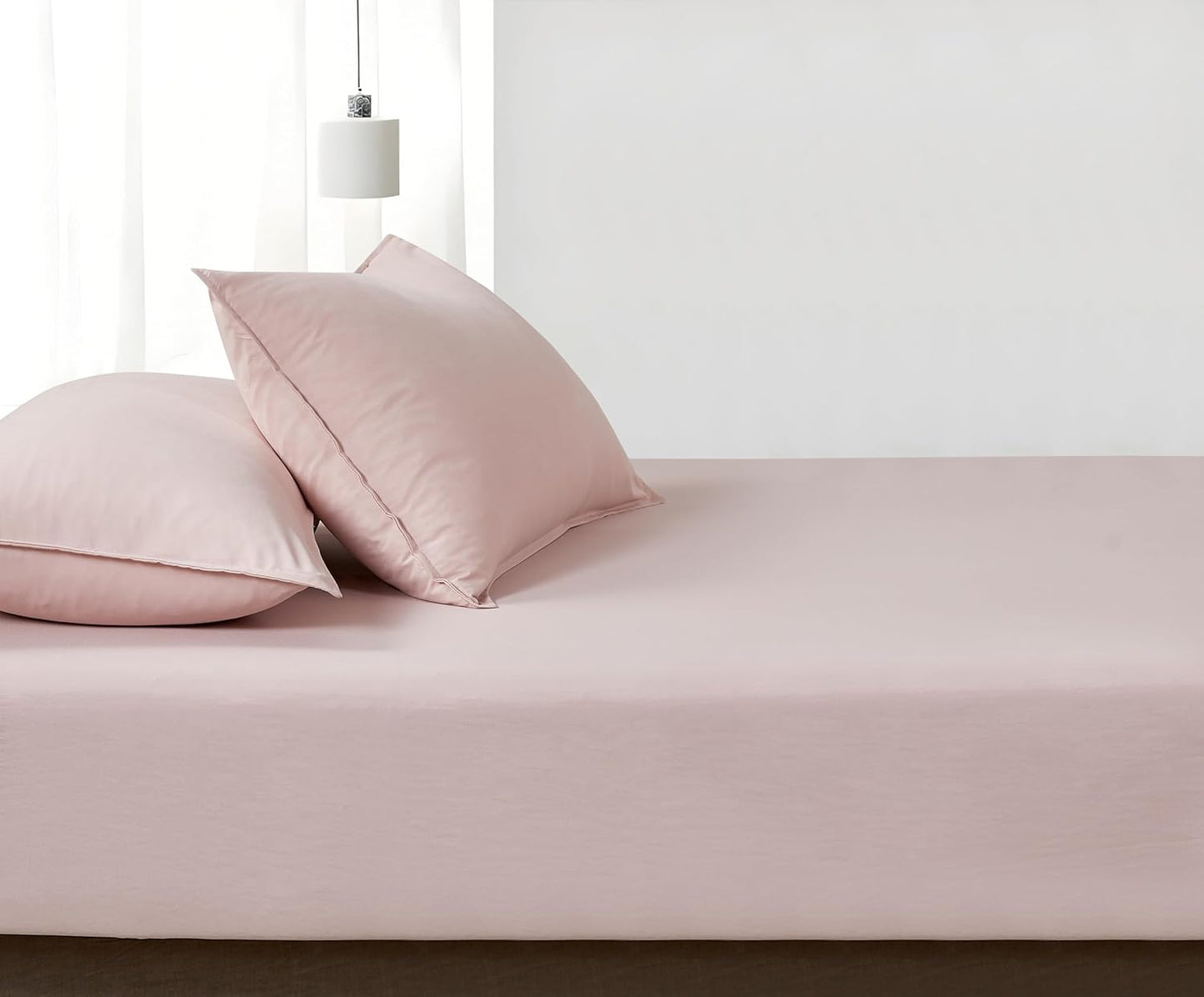 100% Vintage Washed Microfibre Fitted Sheet Set – Ultra Soft & Lightweight All-Season Fitted Sheet with 1 Pillowcase (Pink, King Single Size)
