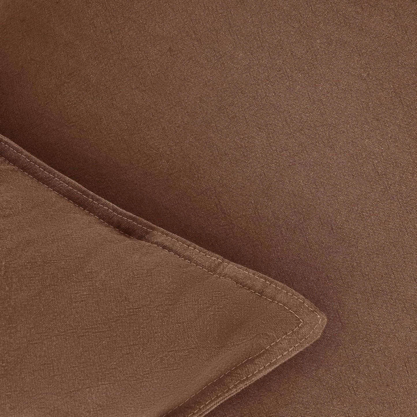 Linen Cushion Covers - 30% Linen 70% Cotton Blend, Soft & Breathable with Hidden Zipper Design - Cocoa Brown, 45cm x 45cm (Twin Pack)