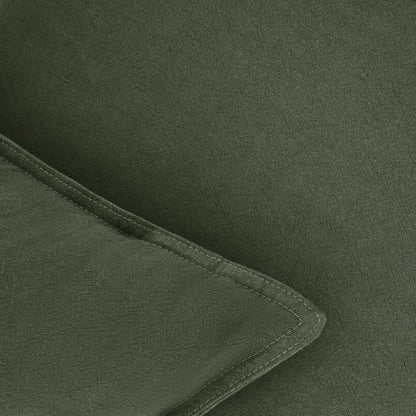 Linen Cushion Covers - 30% Linen 70% Cotton Blend, Soft & Breathable with Hidden Zipper Design - Khaki Green, 30cm x 50cm (Twin Pack)