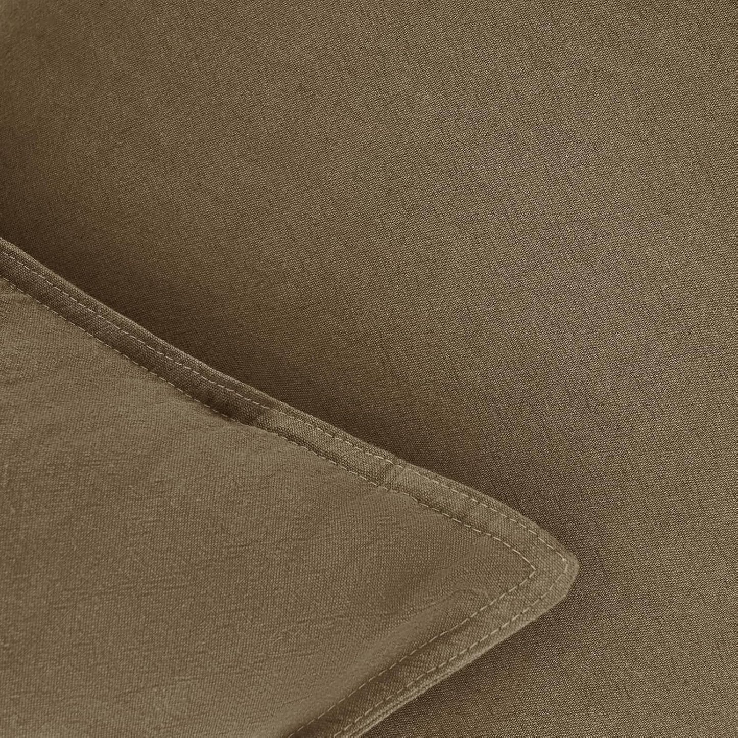 Linen Cushion Covers - 30% Linen 70% Cotton Blend, Soft & Breathable with Hidden Zipper Design - Tan, 45cm x 45cm (Twin Pack)