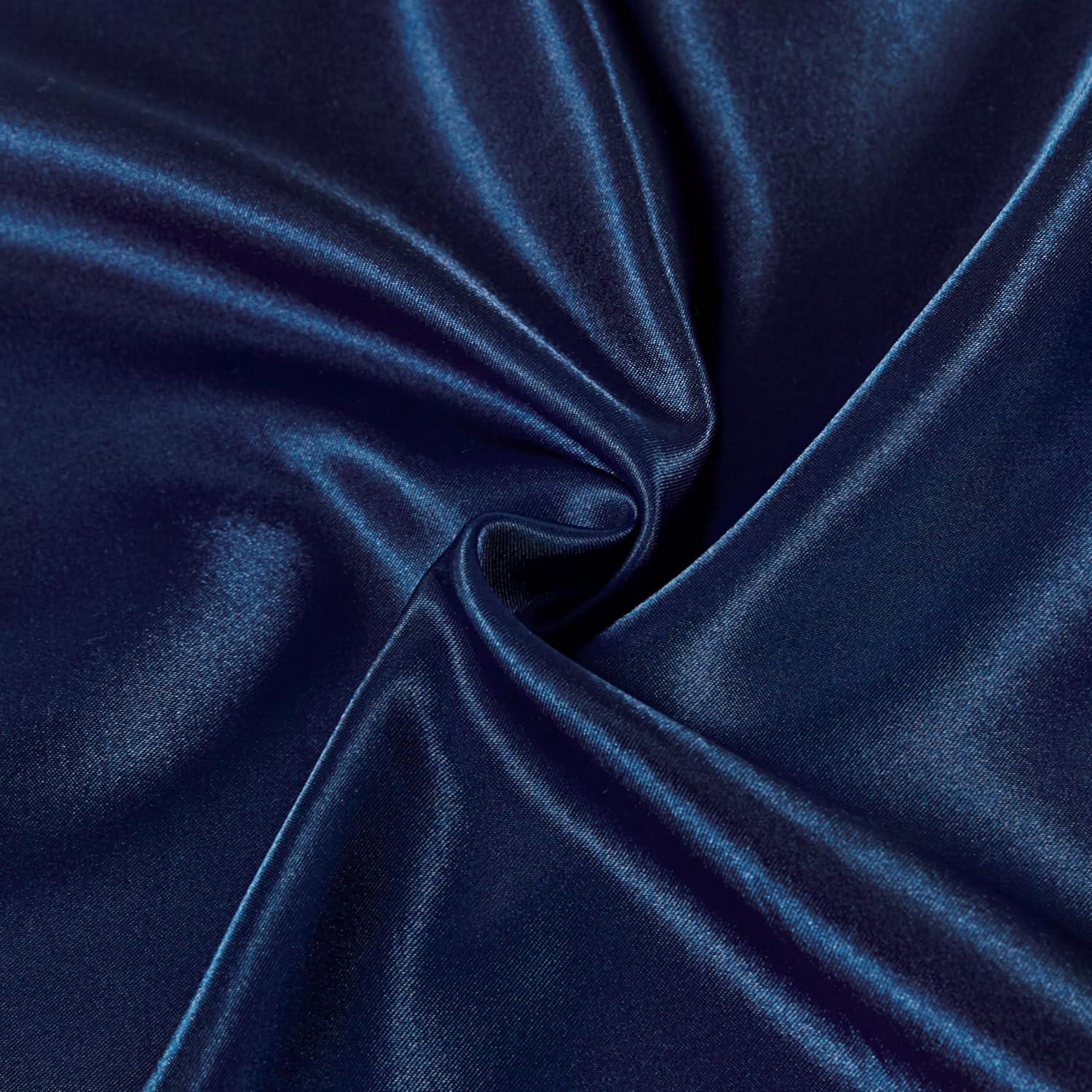 Satin Pillowcases - Silky Soft Polyester Satin with Zipper Closure - Navy Blue, 48cm x 73cm (Twin Pack) - Mekamart Australia