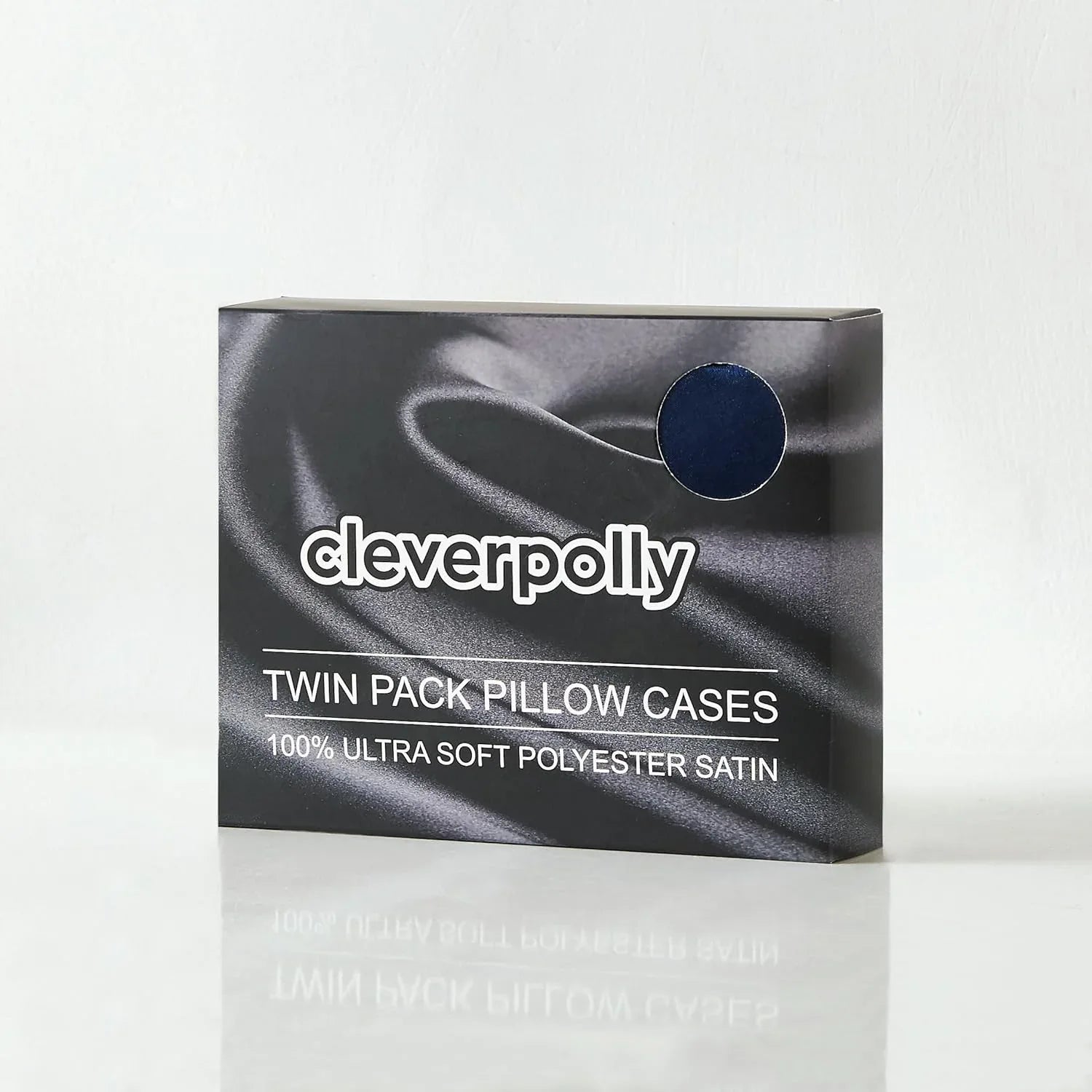 Satin Pillowcases - Silky Soft Polyester Satin with Zipper Closure - Navy Blue, 48cm x 73cm (Twin Pack) - Mekamart Australia