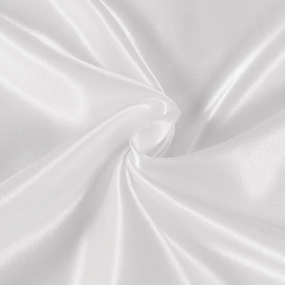 Satin Pillowcases - Silky Soft Polyester Satin with Zipper Closure - White, 48cm x 73cm (Twin Pack) - Mekamart Australia