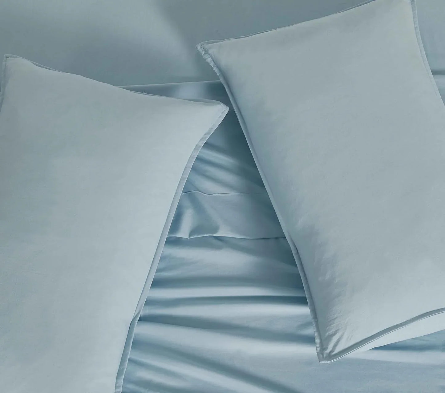 Twin Pack Vintage Washed Microfibre Standard Pillowcase (Blue, Standard) - Mekamart Australia