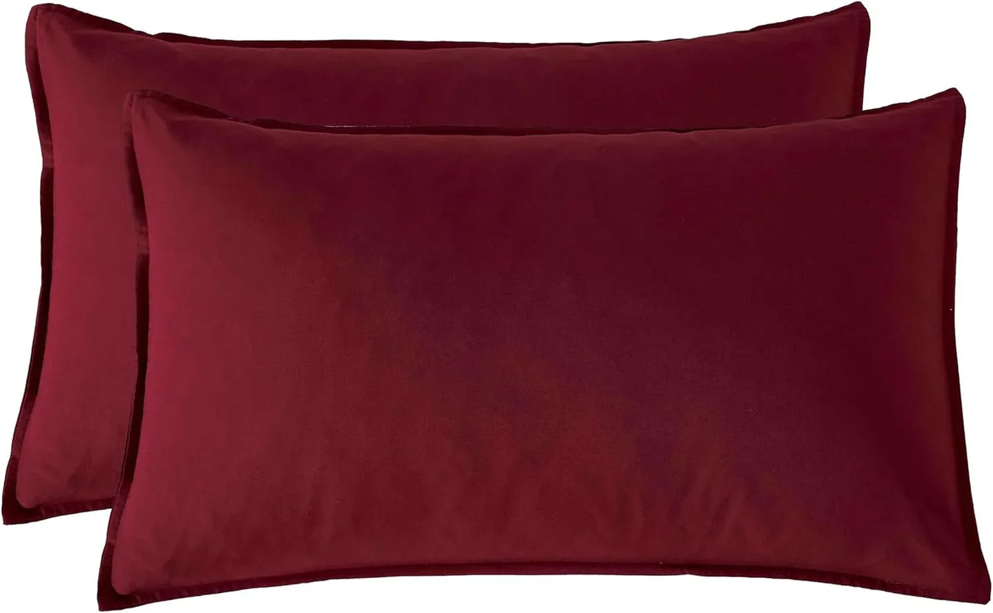 Twin Pack Vintage Washed Microfibre Standard Pillowcase (Burgundy, Standard) - Mekamart Australia