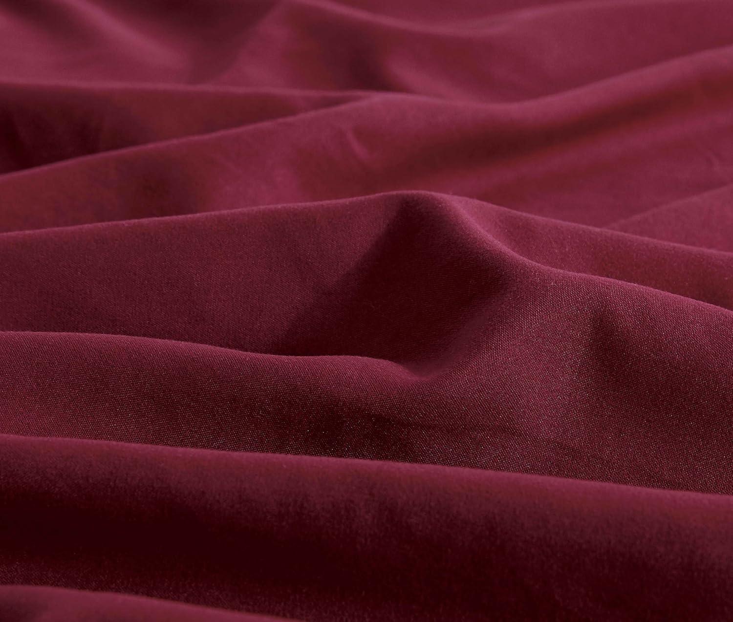 Twin Pack Vintage Washed Microfibre Standard Pillowcase (Burgundy, Standard) - Mekamart Australia
