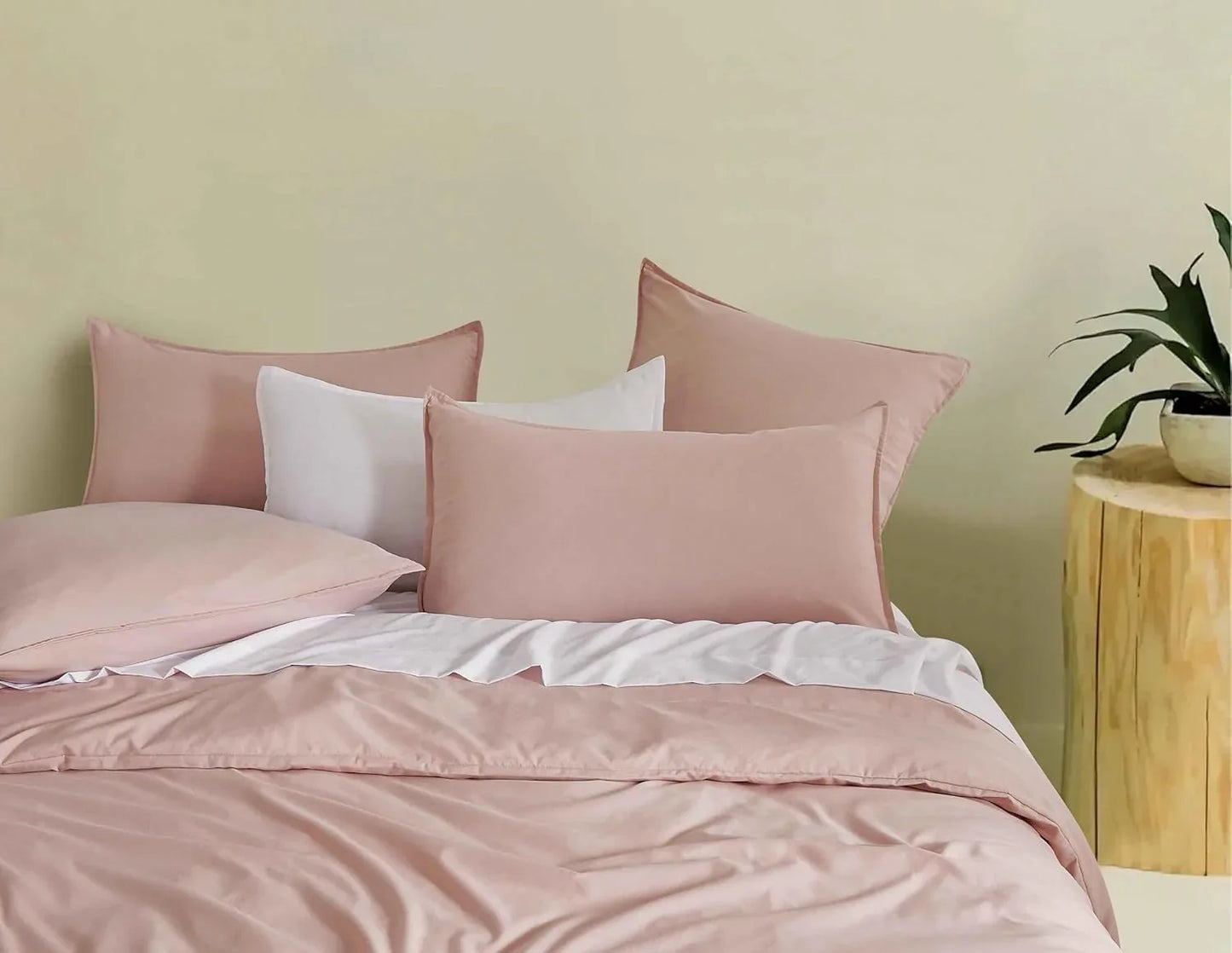 Twin Pack Vintage Washed Microfibre Standard Pillowcase (Pink, Standard) - Mekamart Australia