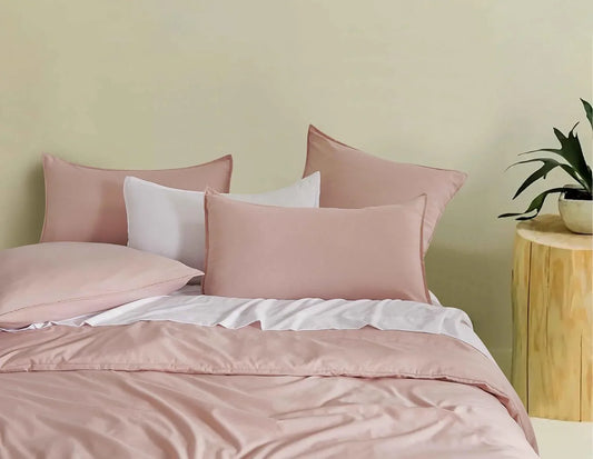 Twin Pack Vintage Washed Microfibre Standard Pillowcase (Pink, Standard) - Mekamart Australia