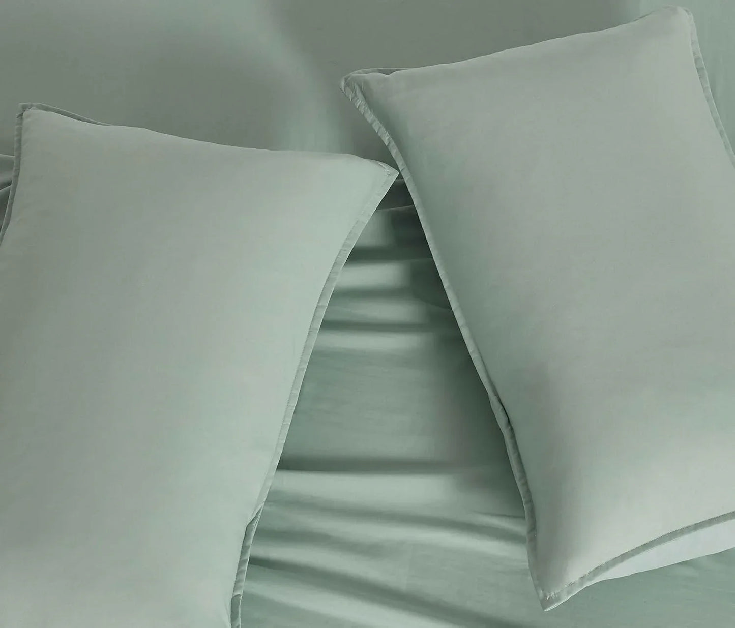 Twin Pack Vintage Washed Microfibre Standard Pillowcase (Sage, Standard) - Mekamart Australia