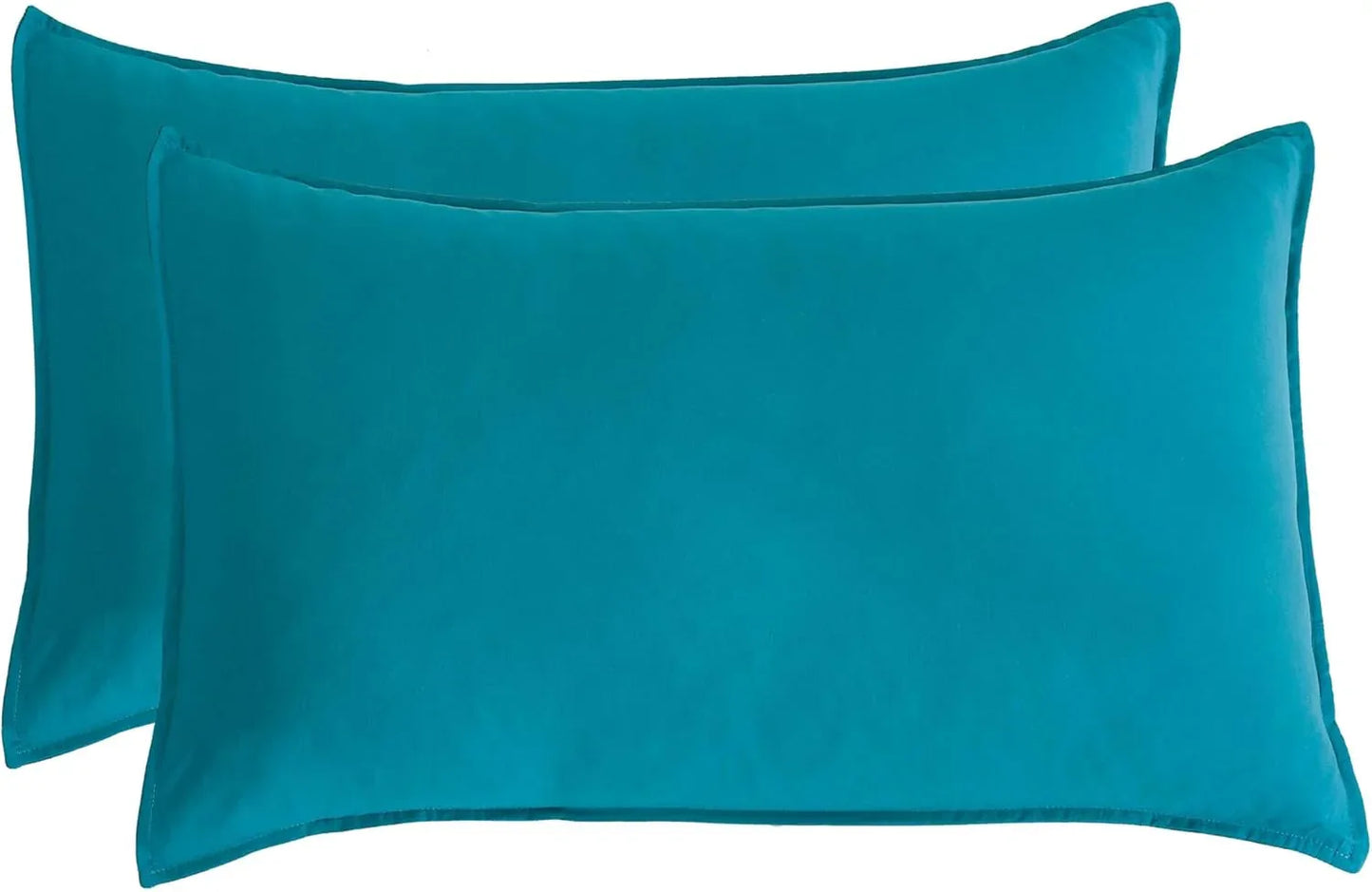 Twin Pack Vintage Washed Microfibre Standard Pillowcase (Teal, Standard) - Mekamart Australia