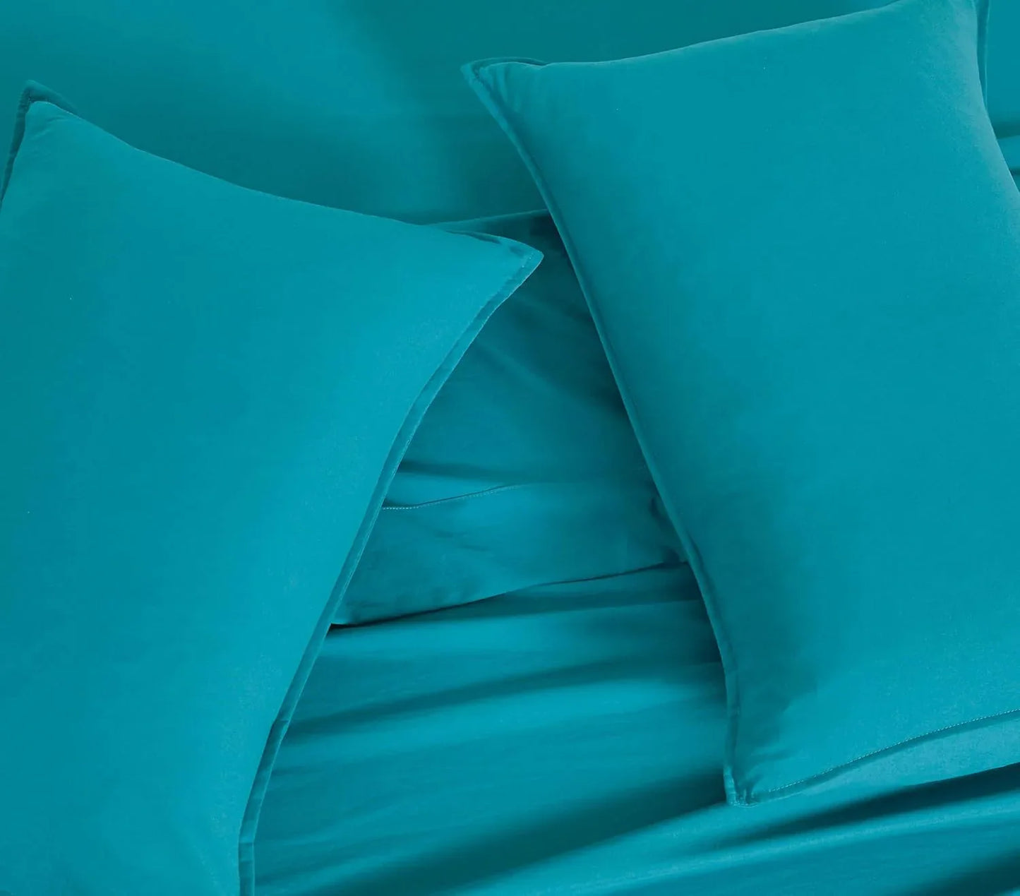 Twin Pack Vintage Washed Microfibre Standard Pillowcase (Teal, Standard) - Mekamart Australia