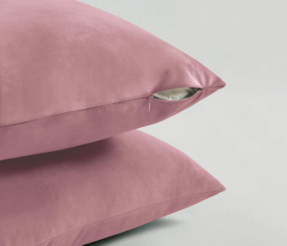 Twin-Pack Velvet Cushion Covers - Soft Microfibre Cushion Covers with Hidden Zipper (Blush, 30cm*50cm)