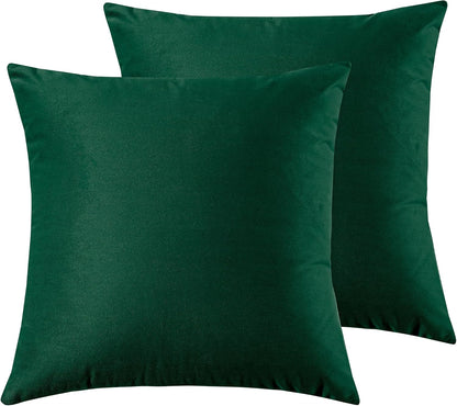 Twin-Pack Velvet Cushion Covers - Soft Microfibre Cushion Covers with Hidden Zipper (Emerald Green, 65cm*65cm)