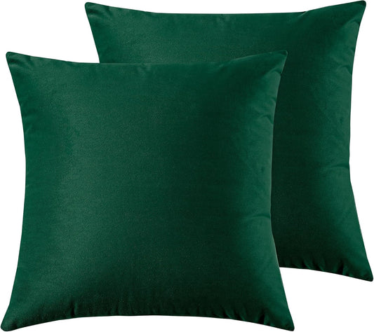 Twin-Pack Velvet Cushion Covers - Soft Microfibre Cushion Covers with Hidden Zipper (Emerald Green, 65cm*65cm)