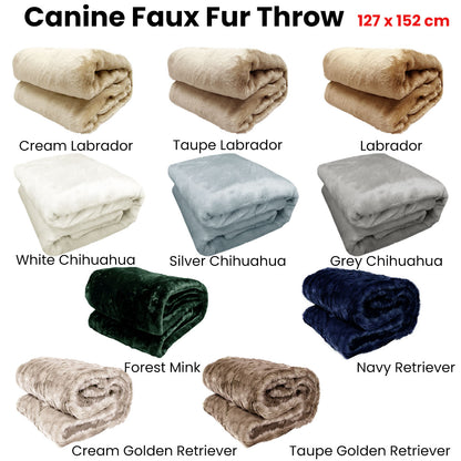 Canine Faux Fur Throw Rug 127 x 152 cm Labrador
