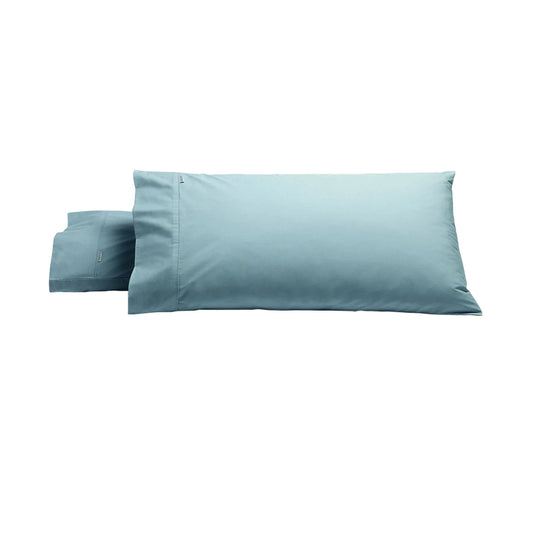 Bianca Pair of Heston Cotton Percale King Pillowcases Steel Blue - Mekamart Australia