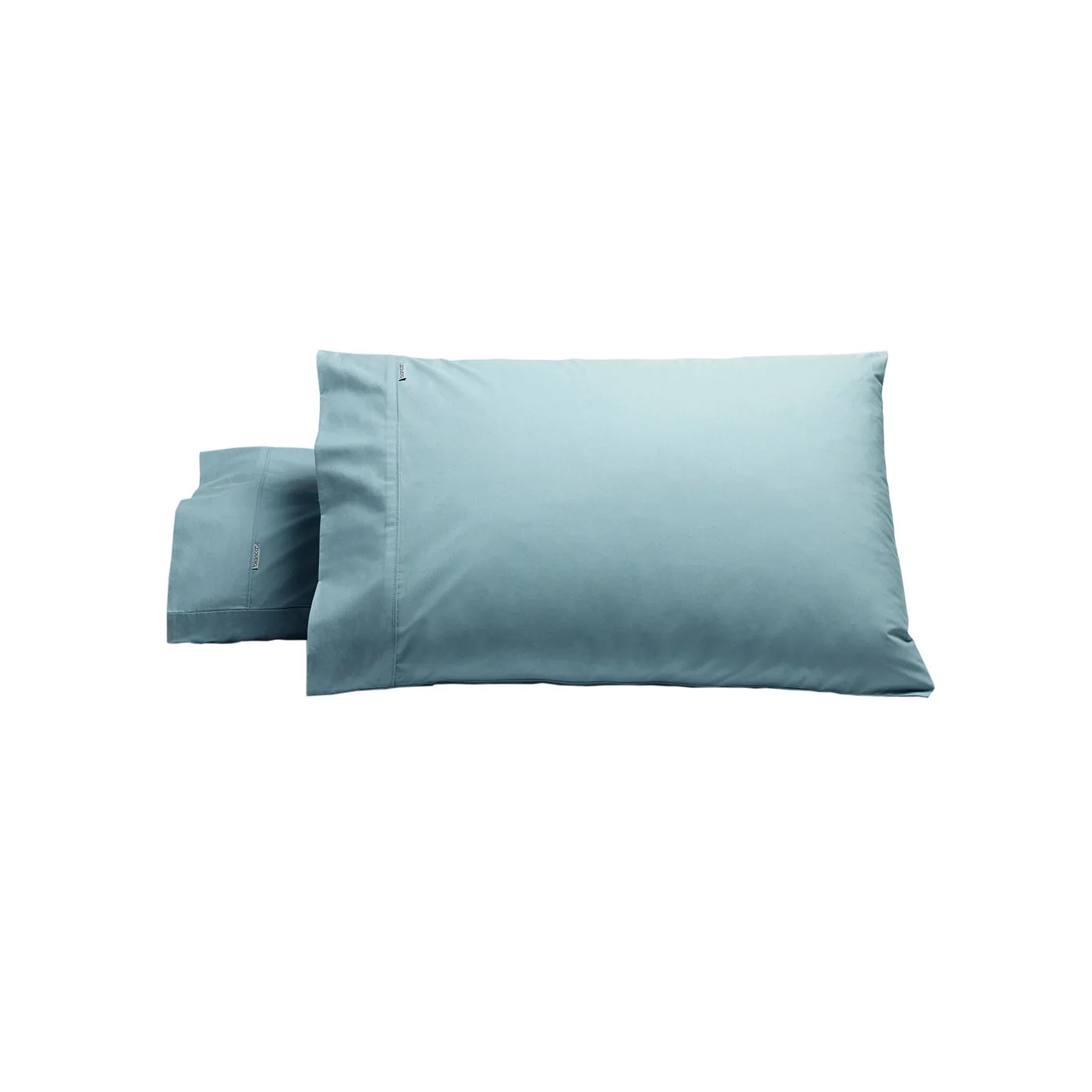 Bianca Pair of Heston Cotton Percale Standard Pillowcases Steel Blue - Mekamart Australia