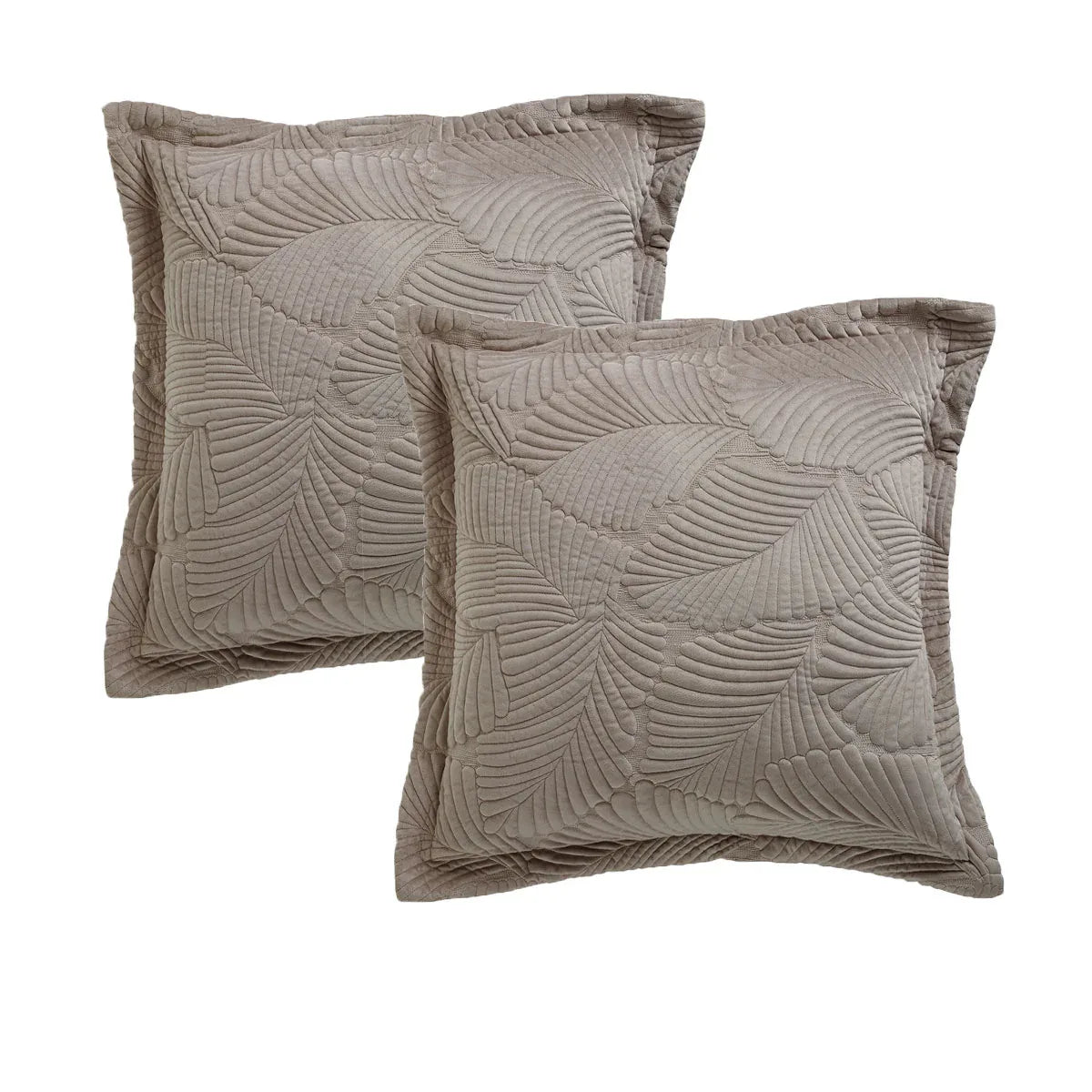 Bianca Pair of Kairo Taupe European Pillowcases - Mekamart Australia