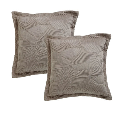 Bianca Pair of Kairo Taupe European Pillowcases - Mekamart Australia