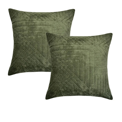 Bianca Pair of Navarro Olive European Pillowcases 65 x 65cm - Mekamart Australia