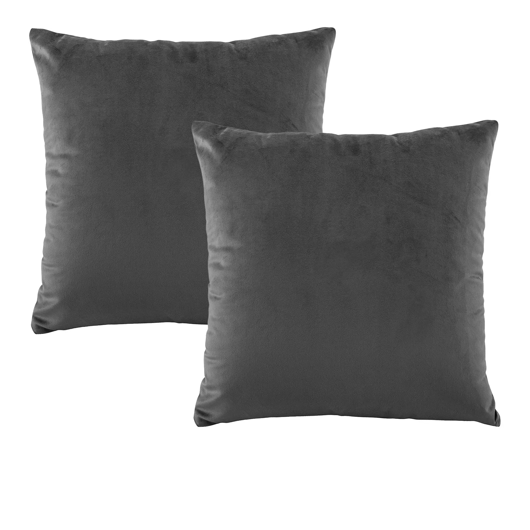 Bianca Pair of Vivid Coordinate Velvet Coal European Pillowcases 65 x 65 cm - Mekamart Australia