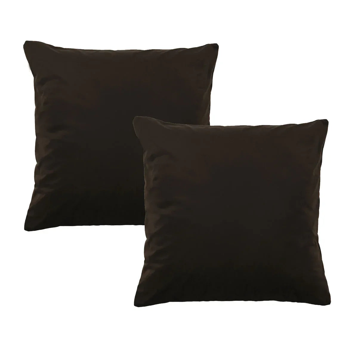 Bianca Pair of Vivid Coordinates Velvet European Pillowcases Chocolate 65 x 65cm - Mekamart Australia