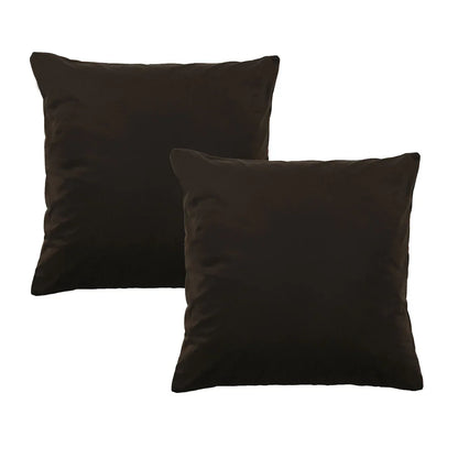 Bianca Pair of Vivid Coordinates Velvet European Pillowcases Chocolate 65 x 65cm - Mekamart Australia