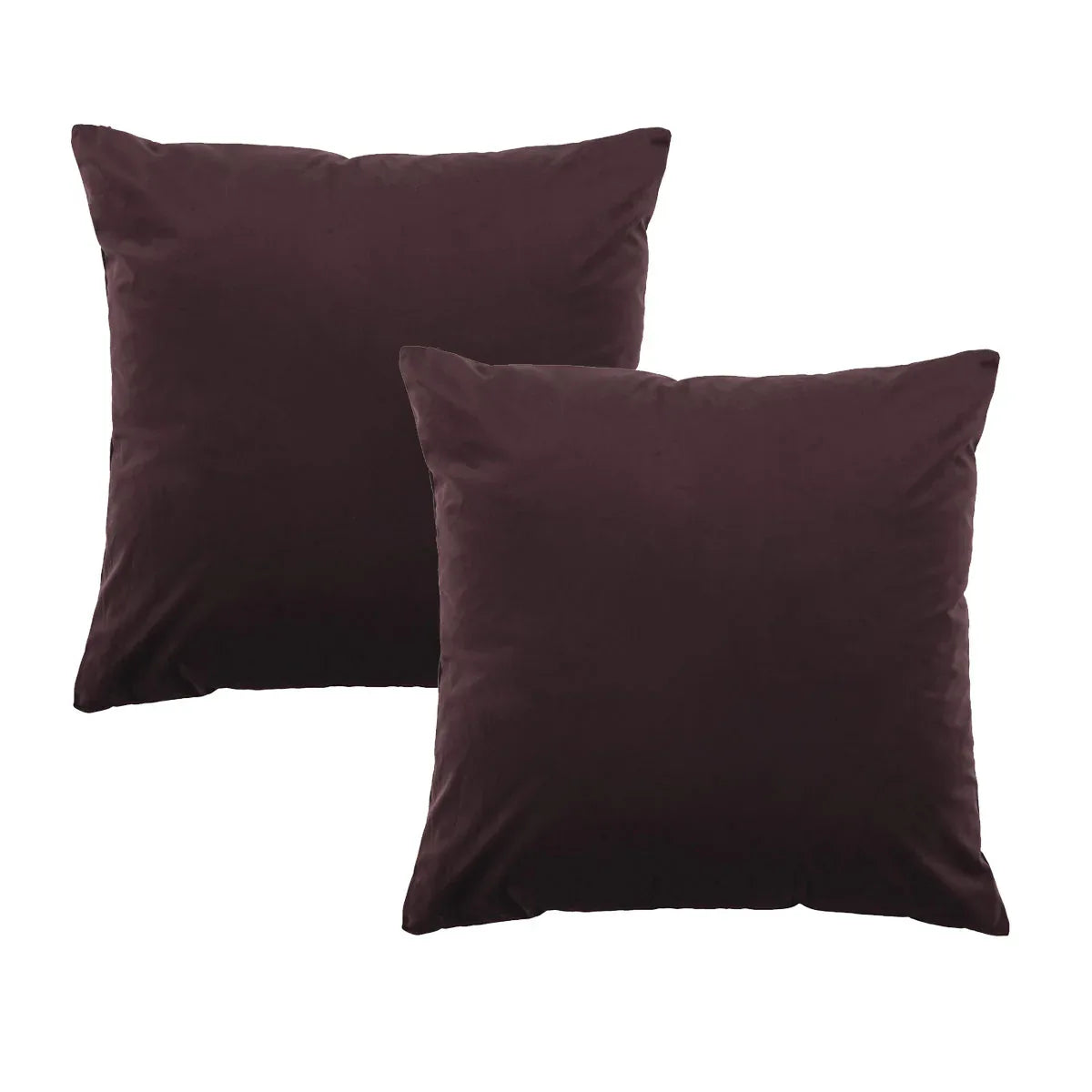 Bianca Pair of Vivid Coordinates Velvet European Pillowcases Plum 65 x 65cm - Mekamart Australia