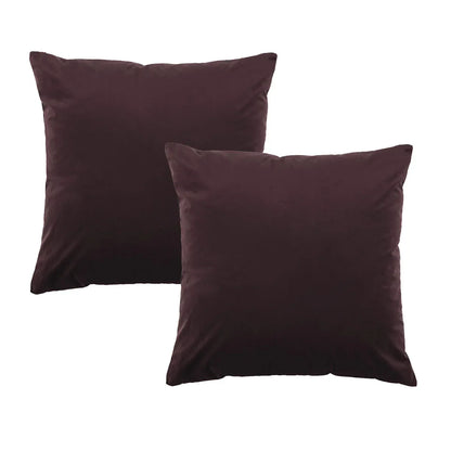 Bianca Pair of Vivid Coordinates Velvet European Pillowcases Plum 65 x 65cm - Mekamart Australia