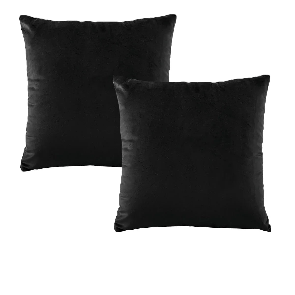Bianca Pair of Vivid Coordinates European Pillowcases Black 65 x 65 cm - Mekamart Australia