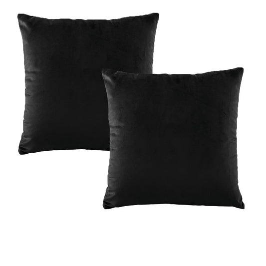 Bianca Pair of Vivid Coordinates European Pillowcases Black 65 x 65 cm - Mekamart Australia