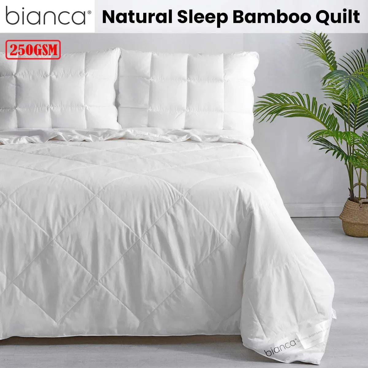 Bianca 250GSM Natural Sleep Bamboo Summer Quilt King - Mekamart Australia