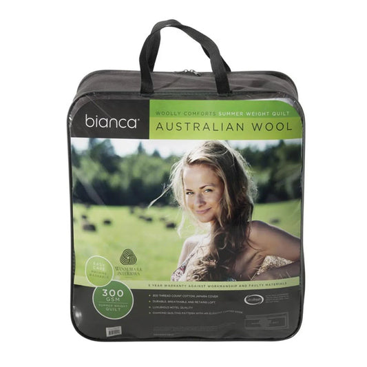 Bianca 300GSM Woolly Comforts Summer Wool Quilt Super King - Mekamart Australia