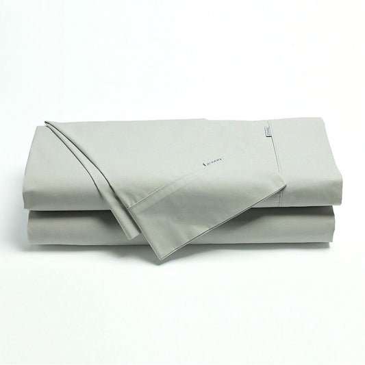 Bianca Heston Cotton Percale Sheet Set Silver Double