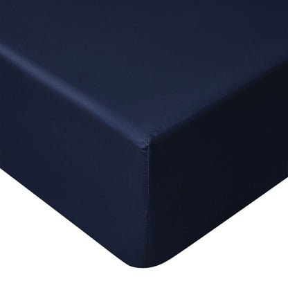 Accessorize Navy Bamboo Cotton Mega Fitted Sheet 50cm Wall Super King
