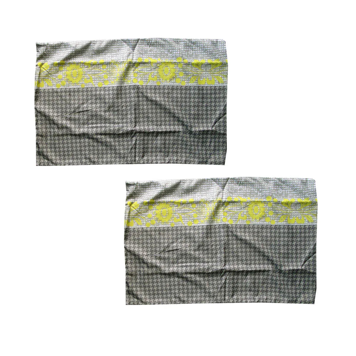 Pair of Microfiber Polyester Ali Neon Grey/Green Standard Pillowcases by Home Innovations - Mekamart Australia