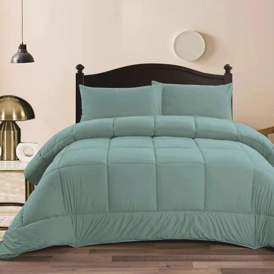 Ramesses Aqua 3- Piece Mink Flannel Comforter Set King