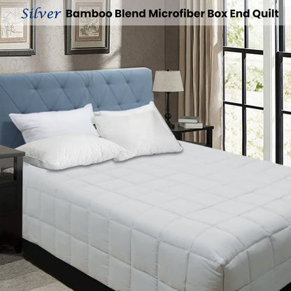Shangri La Bamboo Blend Microfiber Box End Quilt Silver Double - Mekamart Australia