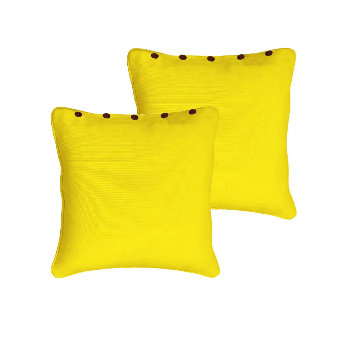 Rans Pair of London Cotton European Pillowcases with Buttons Yellow - Mekamart Australia