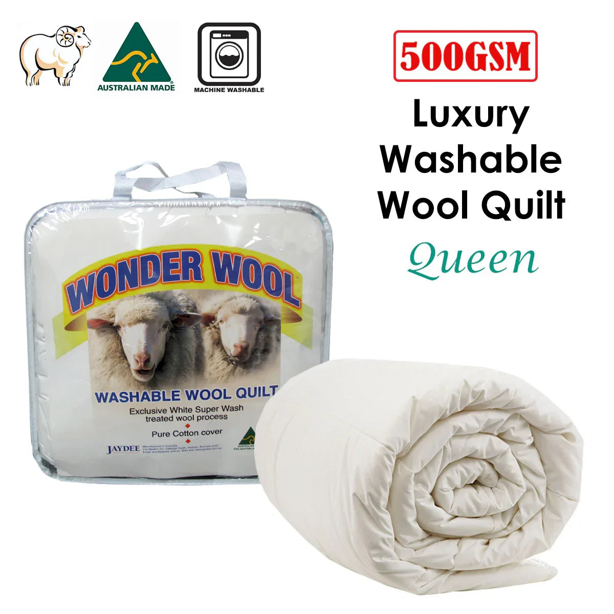 500GSM Washable Wool Quilt Queen - Mekamart Australia