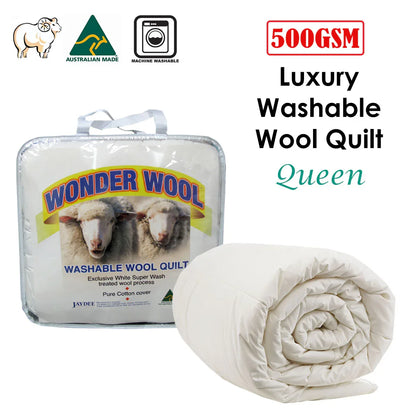 500GSM Washable Wool Quilt Queen - Mekamart Australia