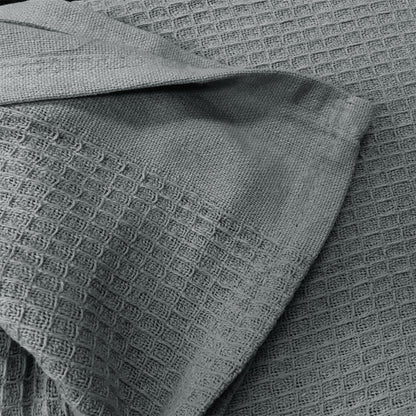 Living @ Home 350gsm 100% Cotton Breathable Waffle Blanket Single 180 x 230 cm Cream