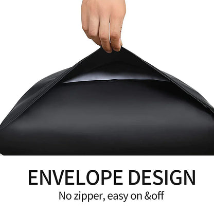 Pair of Standard Satin Silk Pillowcases with Envelope Closure 51 x 76 cm Black - Mekamart Australia