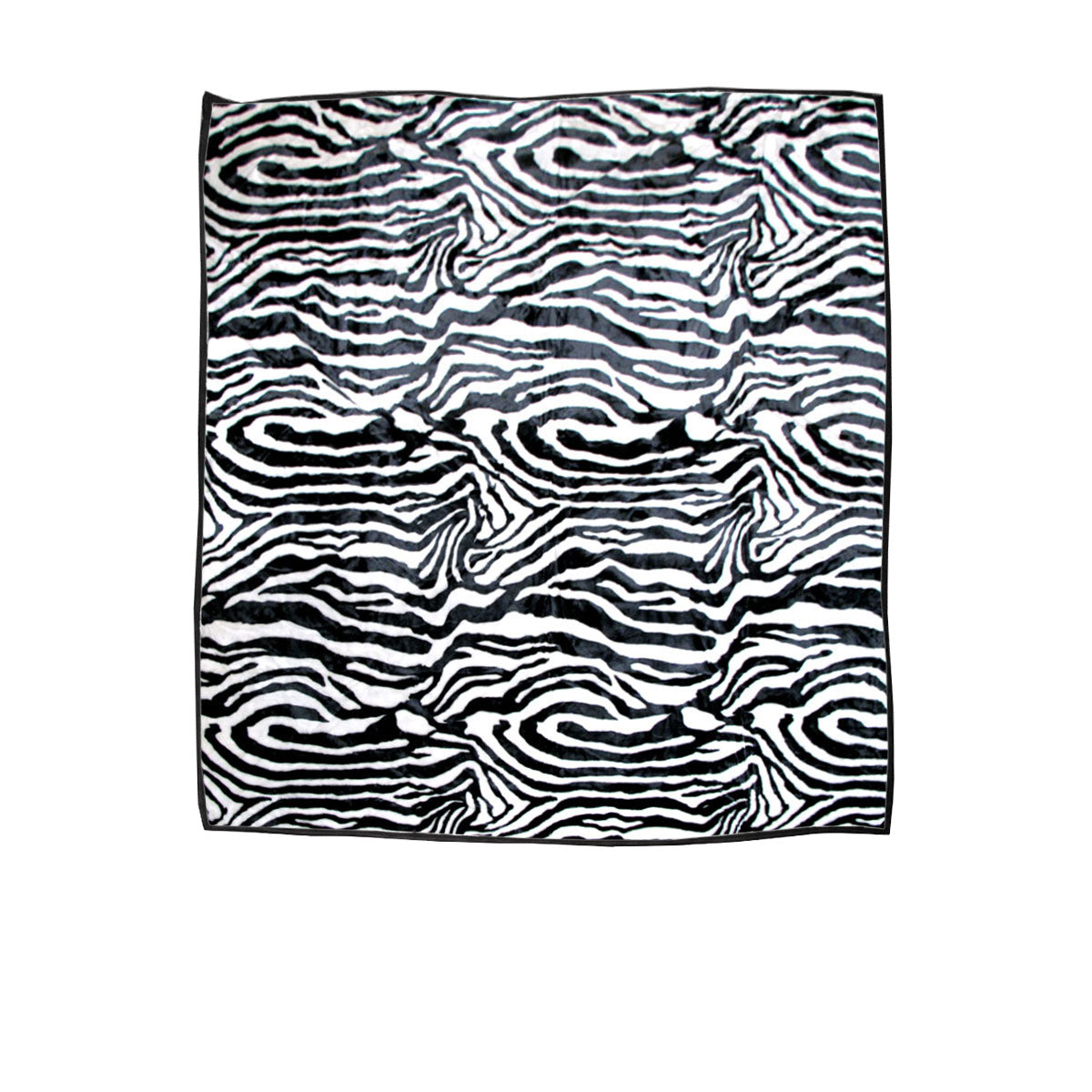 750gsm 3.5kg Double Layer Animal Print Faux Mink Blanket Queen 200x240 cm Wild Zebra