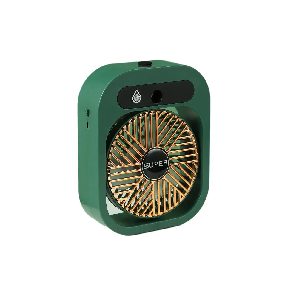 JY Ice Fog USB Air Conditioning Mist Humidfier Mini Fan - Green - Mekamart Australia